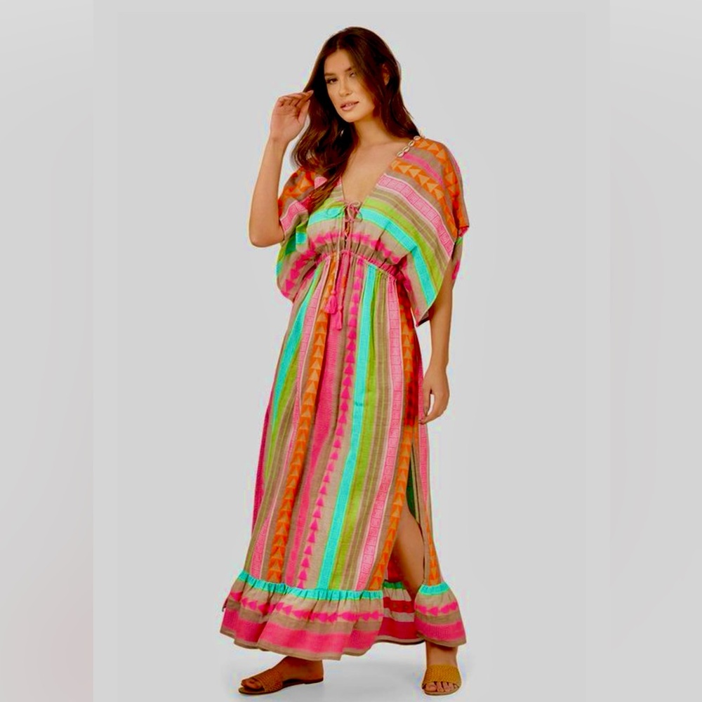 🆕#272~America & Beyond Dora Yarn Dyed Striped Maxi Dress Med